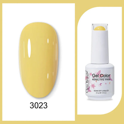 Clou Beaute 15ml Gel Nail Polish Set – Red Black White Green Neon UV Soak-Off Semi-Permanent Nail Varnish Base & Velvet Top Coat