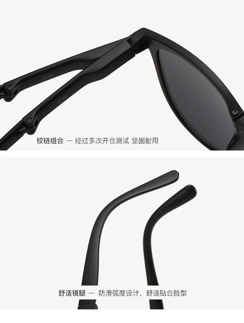 UV400 Polarized Folding Sunglasses – Anti-UV Oval Frame for Men & Women