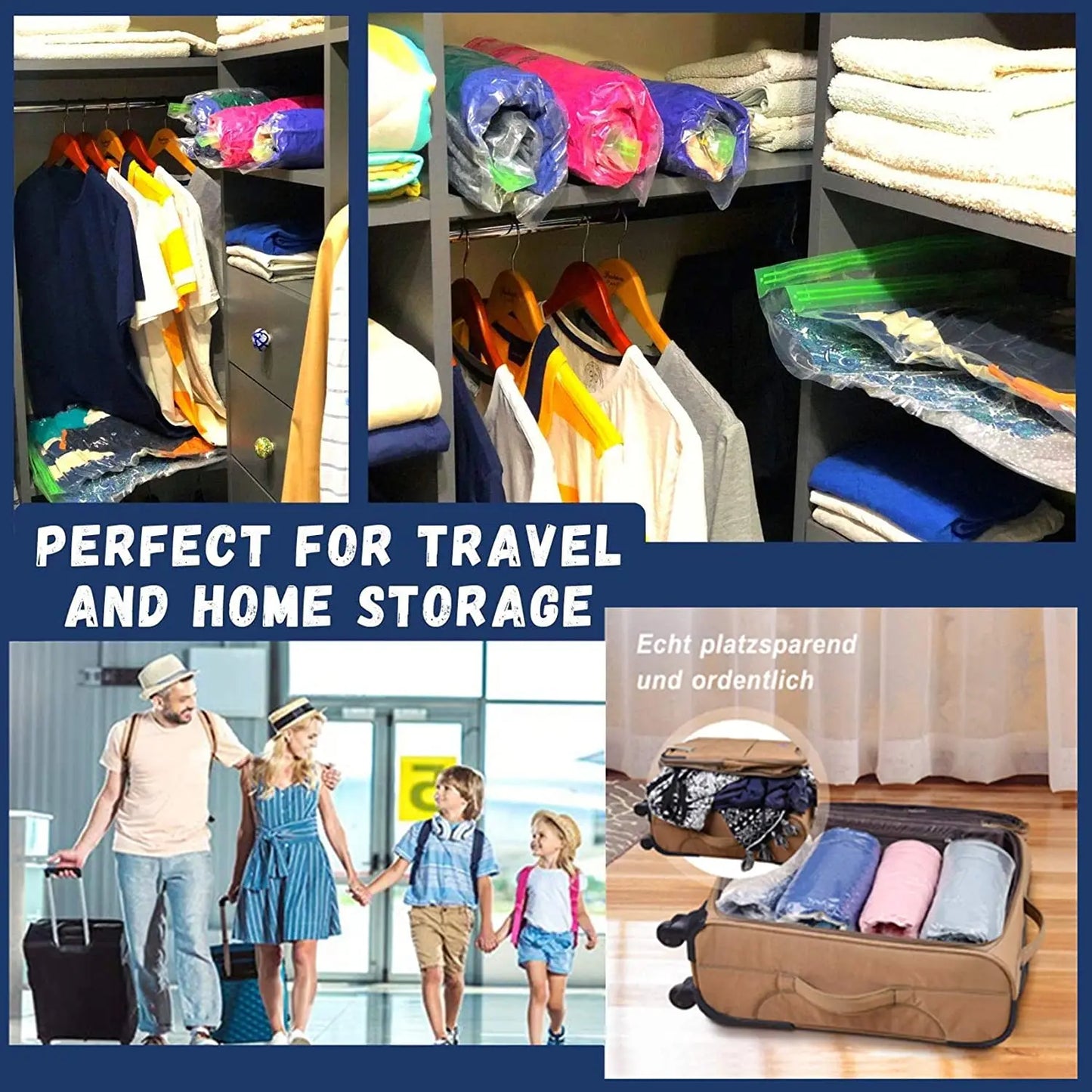 Travel Roll-Up Compression Bags: Space-Saving Luggage Packing Solution for Clothes