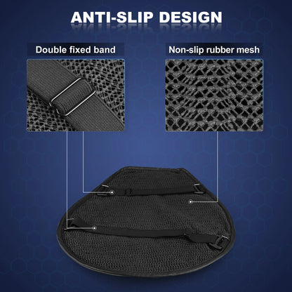 3D Honeycomb Gel Motorcycle Seat Cushion — Anti-Slip, Pressure Relief Ride Pad, Universal Moto Accessory