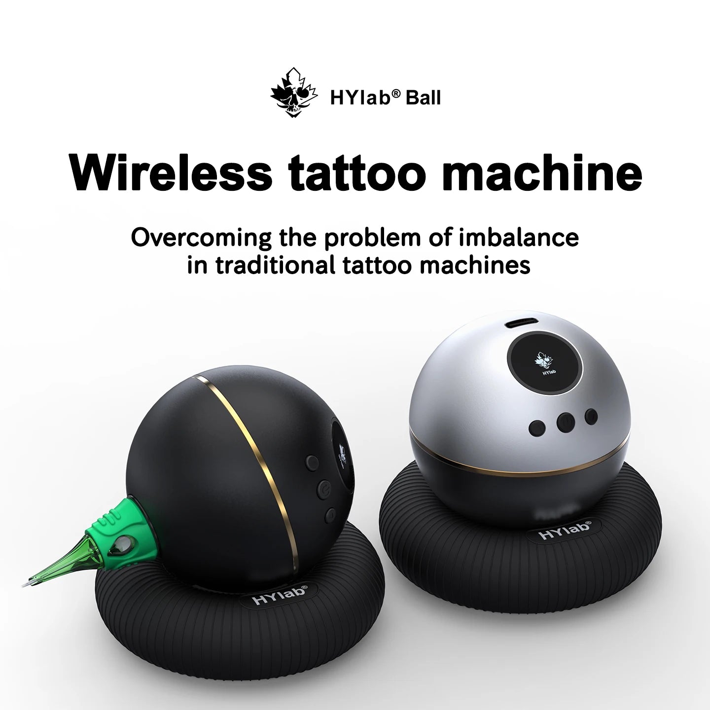 HYlab Professional Tattoo Machine - Lightweight Ball-Style Tattoo Gun for Lining & Shading, Powerful Rotary Design