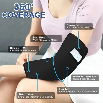 Reusable Gel Ice Sleeve Wrap — Hot & Cold Pack for Elbow, Knee, Ankle, Hand Pain Relief & Injury Therapy
