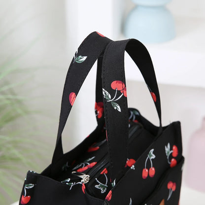 Fashionable Thickened Cotton Handbag — Large Capacity Tote, Mommy Bag, Lunch Box Storage Pouch, Commuter Handheld Bag