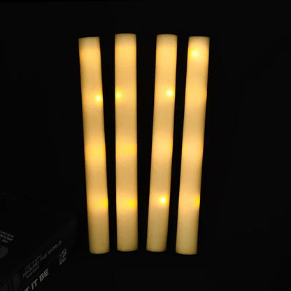 30/60/100/120Pcs RGB LED Glow Foam Sticks – Colorful Cheer Tubes for Dark Light, Birthday, Wedding, and Party Supplies
