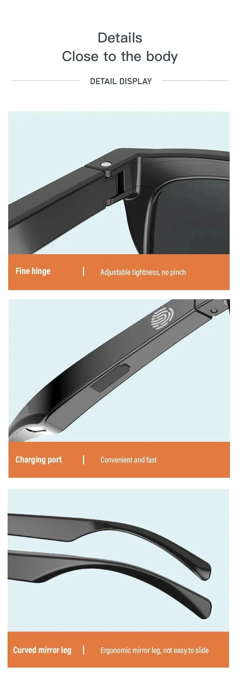 Xiaomi MIJIA Smart Sunglasses — Bluetooth Headphones with HIFI Audio, Blue Light Protection, Waterproof & Anti-UV for Men and Women