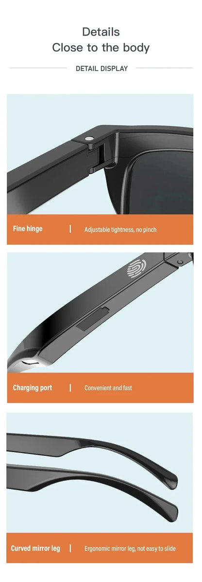 Xiaomi MIJIA Smart Sunglasses — Bluetooth Headphones with HIFI Audio, Blue Light Protection, Waterproof & Anti-UV for Men and Women