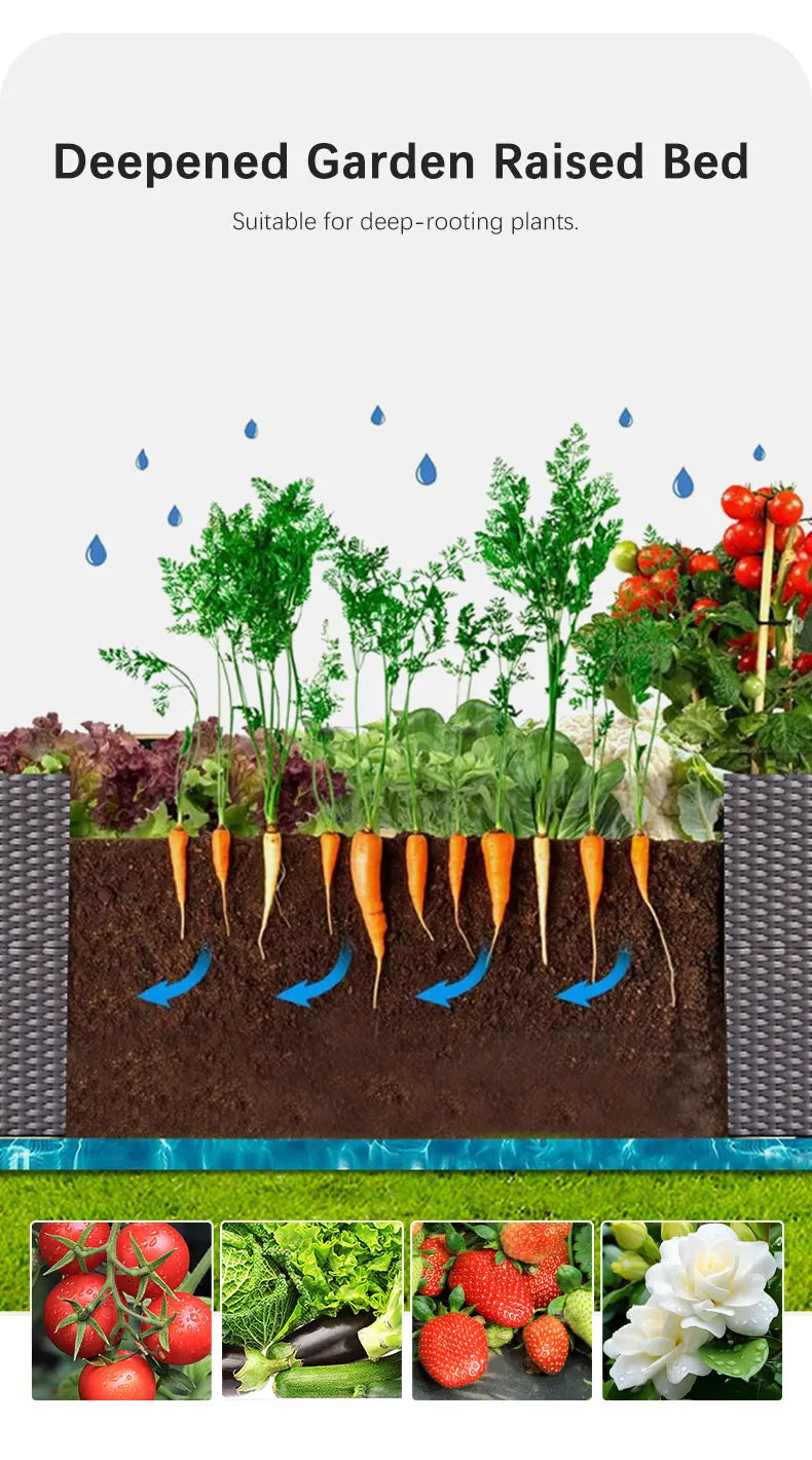 Large Plastic Flower Pot Box – Indoor & Outdoor Planting Container for Vegetables and Garden Decoration