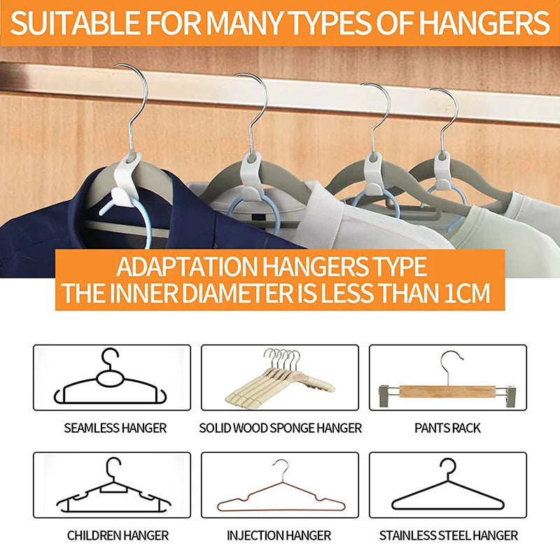 Space-Saving Mini Clothes Hanger Connectors - Set of 5~50 Plastic Wardrobe Coat Hooks for Closet Organization