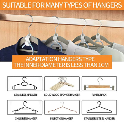 Space-Saving Mini Clothes Hanger Connectors - Set of 5~50 Plastic Wardrobe Coat Hooks for Closet Organization