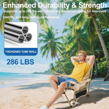 4-Position Adjustable Camping Chair with Footrest — Portable Folding Outdoor Chair for Fishing, Beach, Travel & Picnic