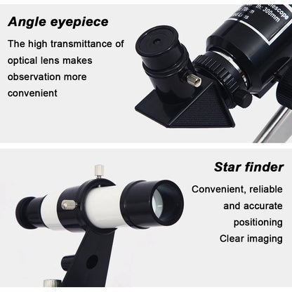 150X Astronomical Telescope – 70mm Refractor Portable Travel Scope with Phone Adapter & Wireless Remote