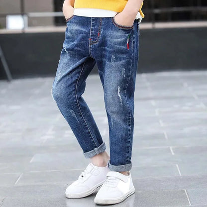Kids Boys Skinny Jeans - Classic Denim Casual Pants for Ages 5-13