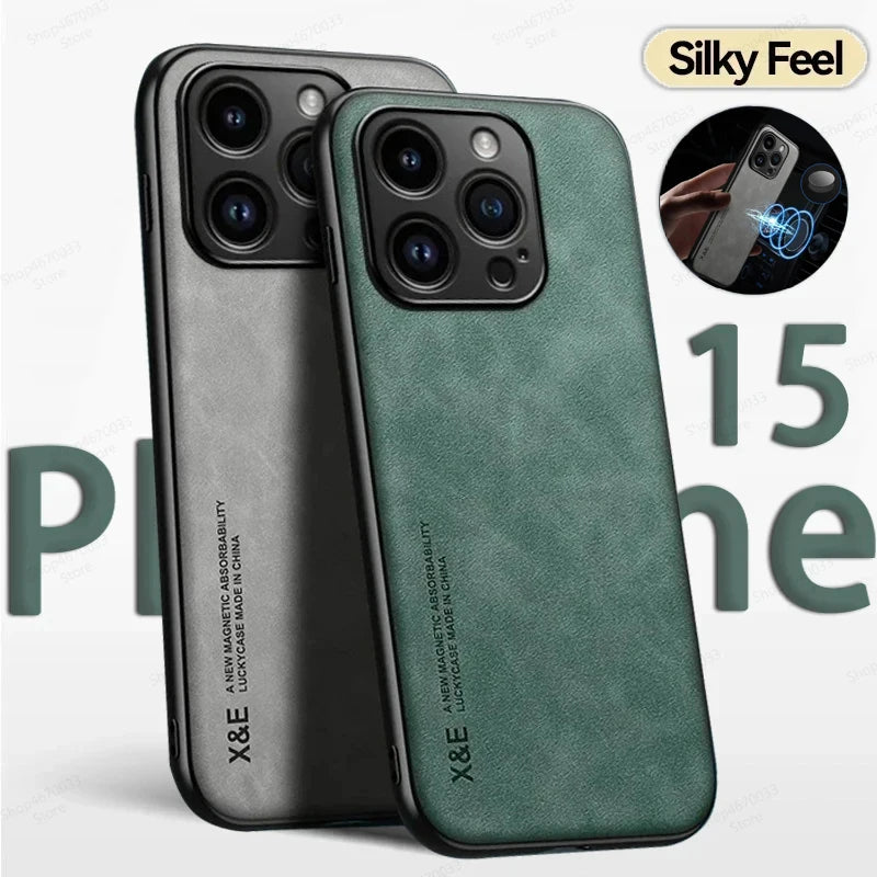 Luxury Leather Case for iPhone 15, 14, 13, 12, 11, Pro Max, Mini, XR | Shockproof Cover for XS Max, 8, 7, SE | Accessories