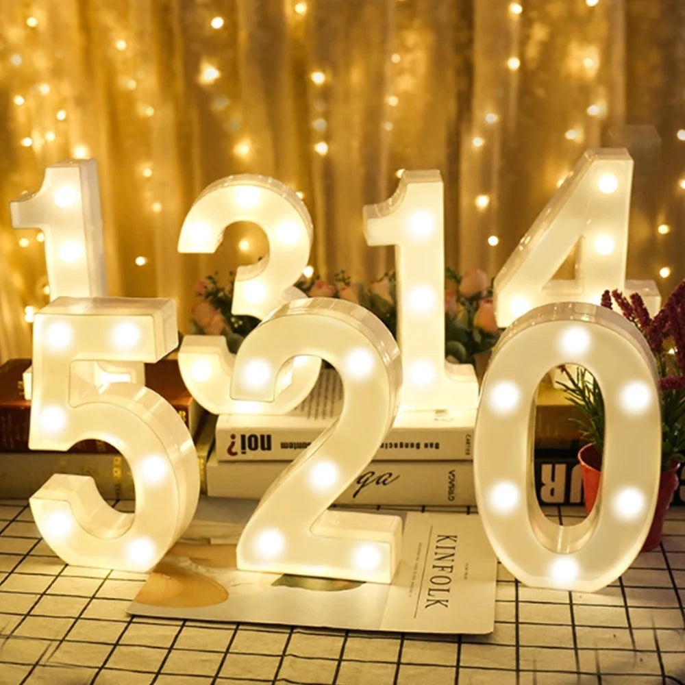 Luminous Alphabet & Number LED Night Light – Decorative Letter Lamp for Home, Wedding, Birthday & Party Decor