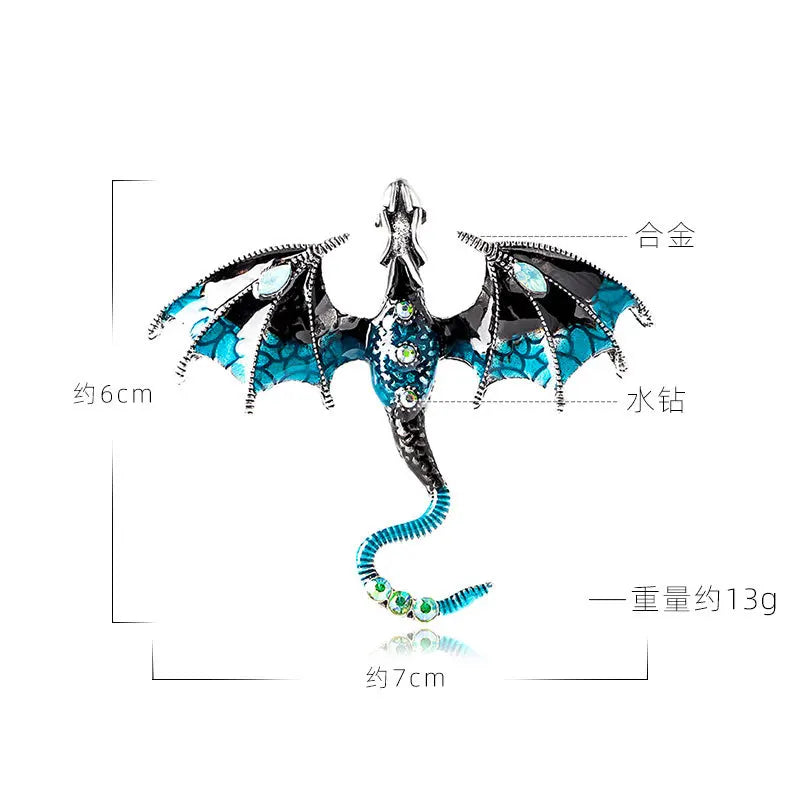 Fly Dragon Enamel Lapel Pins - Brooch for Jeans, Backpacks | Jewelry Clothing Badges | Wedding Gift & DIY Decor for Men