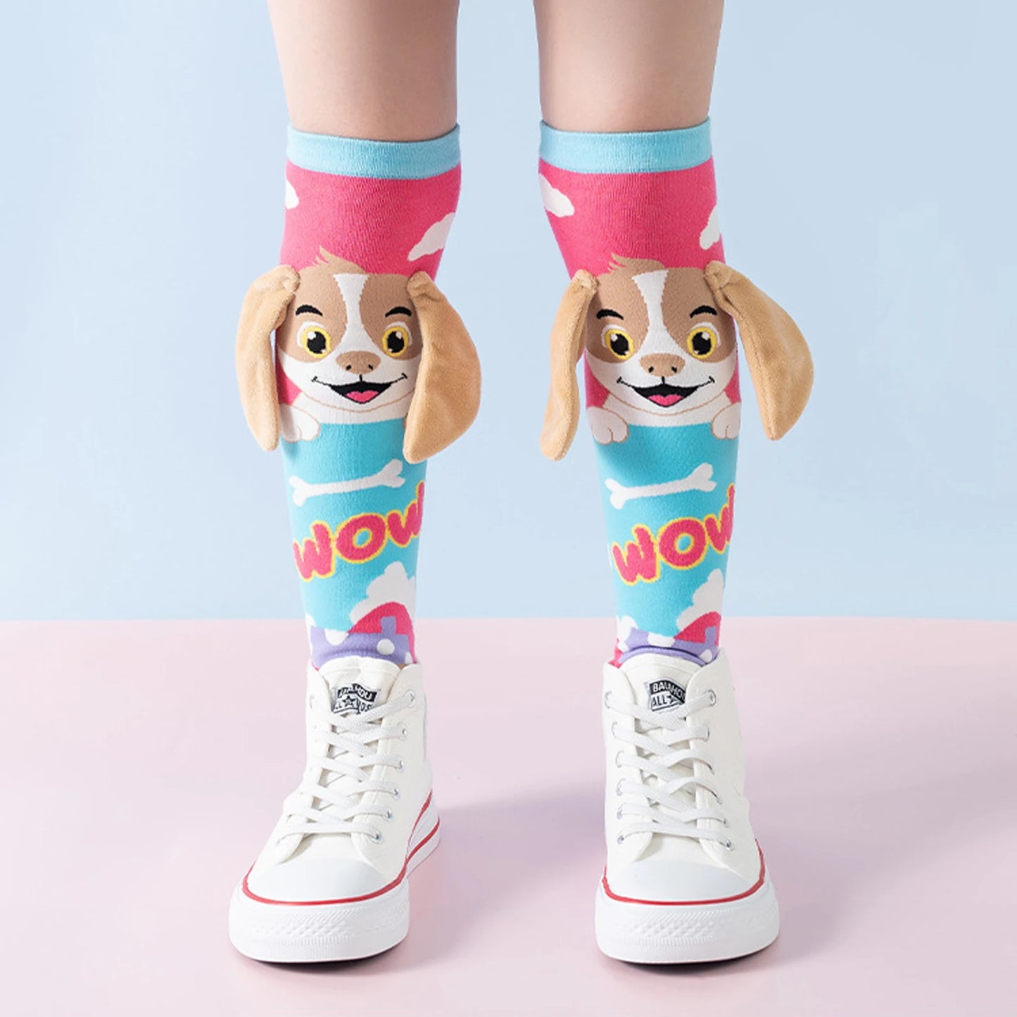 Cute 3D Cartoon Animal Knee-High Socks – Dog, Rabbit & Penguin Long Socks for Kids Party & Festival