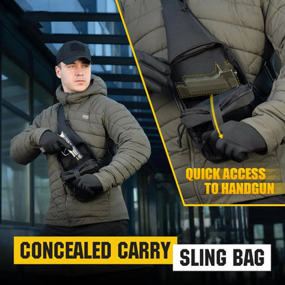 Outdoor Tactical Shoulder Bag – Concealed Carry Pistol Holster Waterproof Crossbody Gun Sling Pack