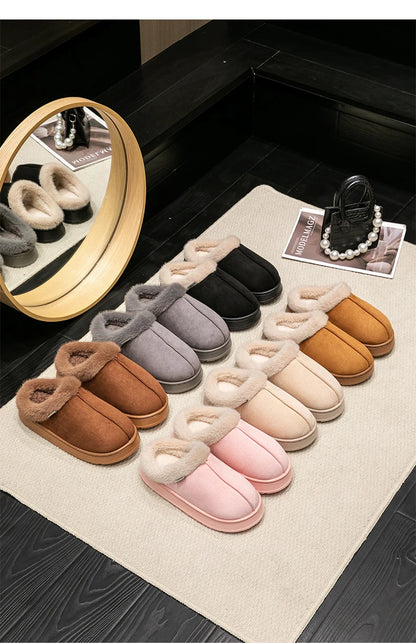 Fashion Women’s Fluffy Slippers – Warm Anti-Slip EVA Indoor Shoes with Thick Sole for Autumn & Winter