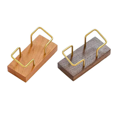 Wooden Business Card Holder Organizer – Office Desk Display Stand & Memo Shelf for Home & Work