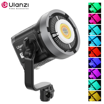 Ulanzi VL-120Bi VL-120C 120W V-Mount COB Light – Wireless APP Control, 2700K-6500K Video Light for Skit Video Photography