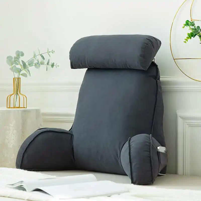 Triangle Reading Pillow – Cooling Latex Wedge Cushion, Removable & Washable Backrest for Sofa & Bed