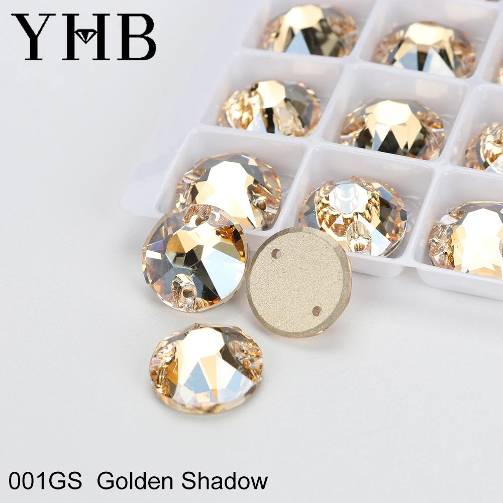 YHB XIRIUS AB Moonlight Glass Crystal — Flatback Sew-On Rhinestones for Garments, Clothes & Bags