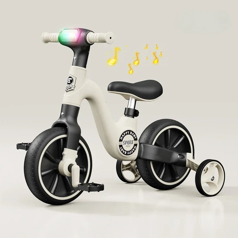 2-in-1 Children’s Balance Bike – Three-Wheeled Multifunctional Pedal Walker with Music & Lights, Indoor and Outdoor Baby Toy