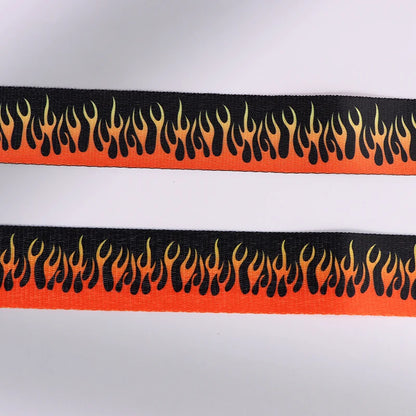 Hip Hop Fashion Canvas Belt – Personalized Flame Design, Casual & Punk Cowboy Belt for Men & Women