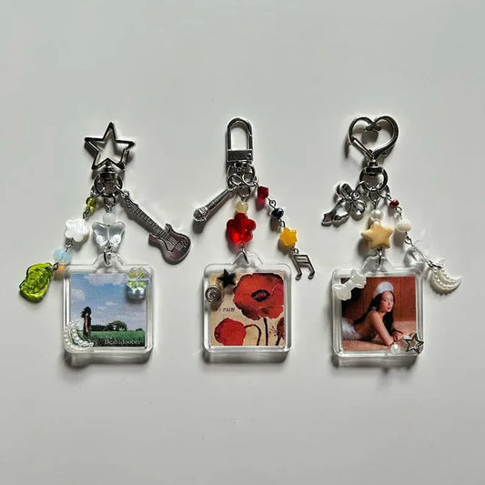 Handmade Album Lamp Keychains – Trendy Y2K Aesthetic Accessories
