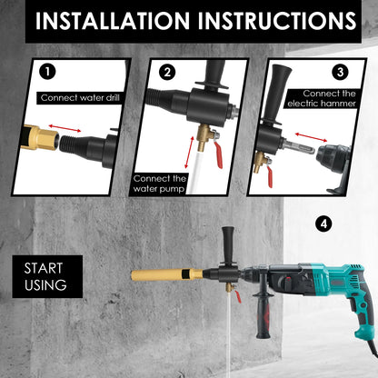 SDS PLUS Drill Adapter – Electric Hammer Water Injection Converter, Carbon Steel Hammer Adapter with 2 Conversion Options