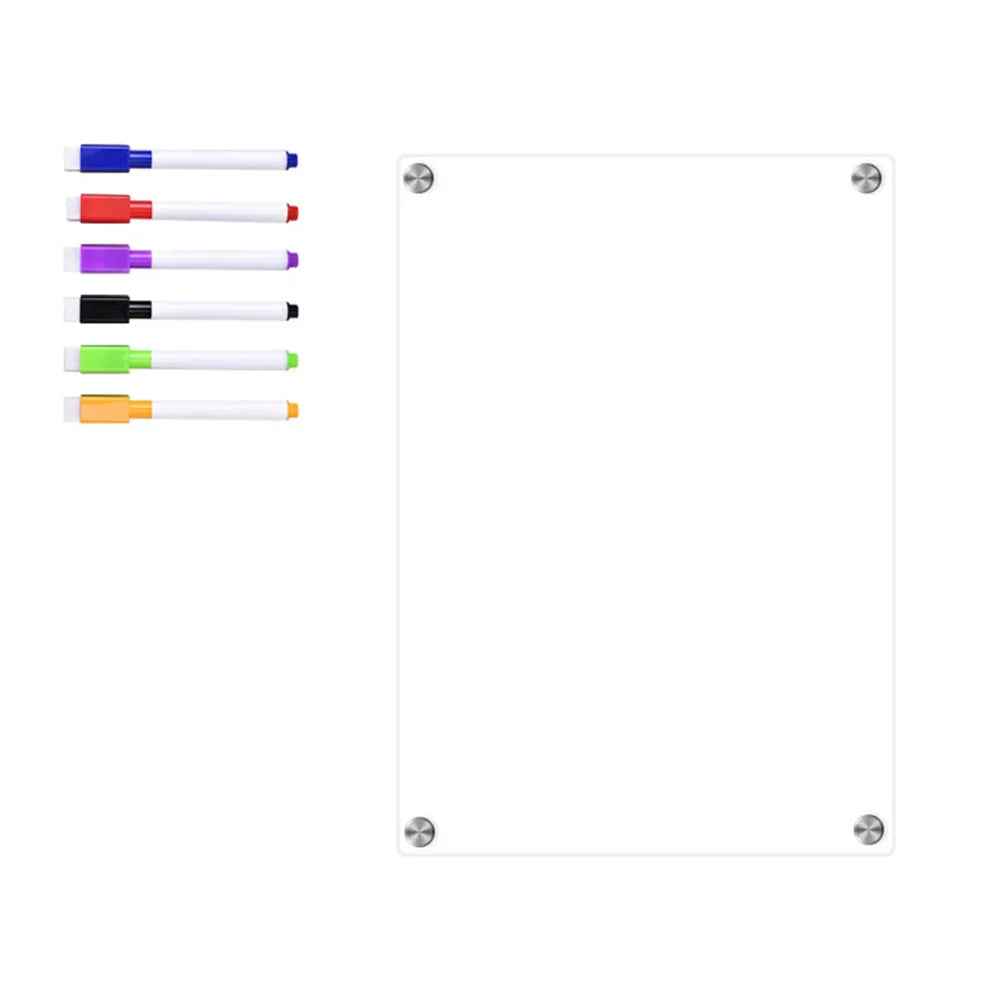 Clear Acrylic Magnetic Calendar — Reusable Dry Erase Board for Home, Monthly & Weekly Planning, Fridge Message Organizer