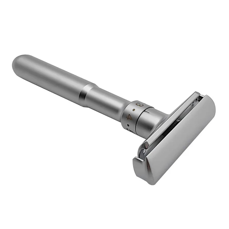New Adjustable Safety Razor for Men – Folding Shaving Razor with Double Edge, 5 PCS Titanium Coated Blades & Shaver Holder