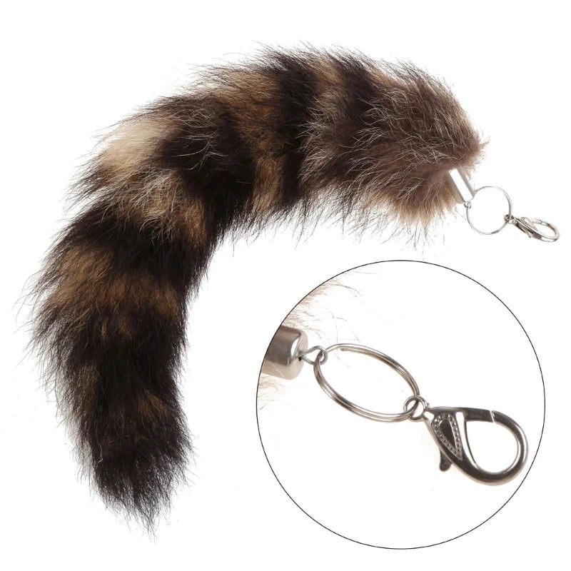 Raccoon Tail Keychain — Creative Coat Tail Key Ring Chain, Unique Gift for Men