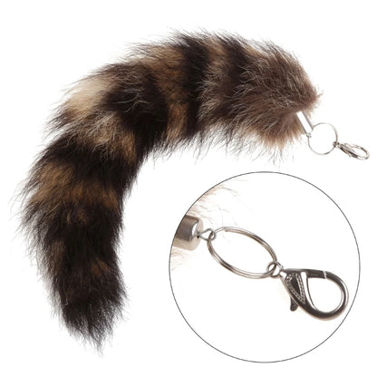 Raccoon Tail Keychain — Creative Coat Tail Key Ring Chain, Unique Gift for Men