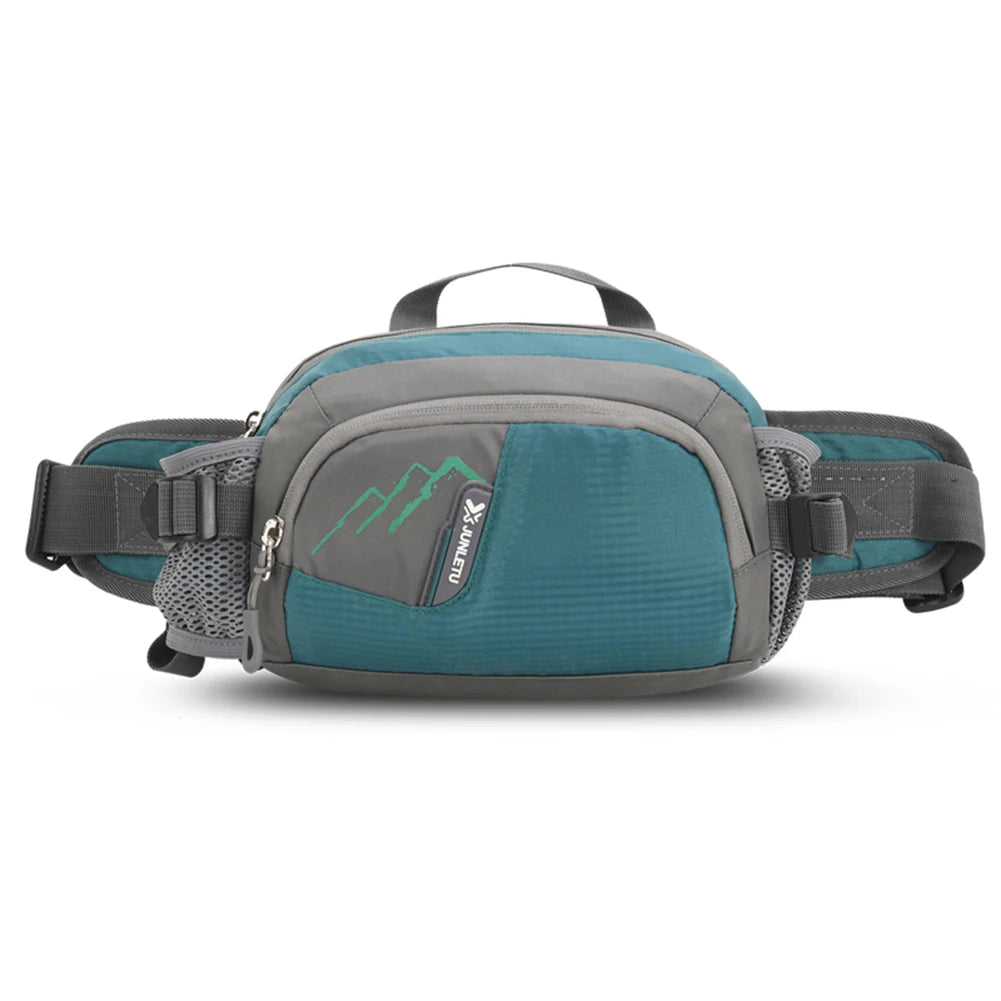Running Belt Fanny Pack with Bottle Holder – Nylon Waist Sling Phone Pouch for Jogging, Hiking & Hydration