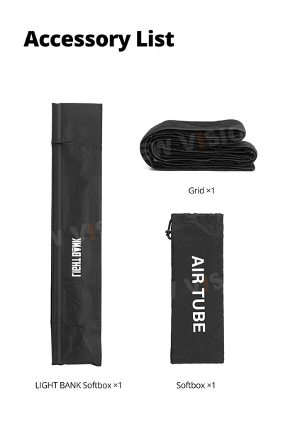 Flynoodle Air Tube Inflatable Softbox - Video Light Diffuser for Aputure, Nanlite, Godox, ZHIYUN & COLBOR
