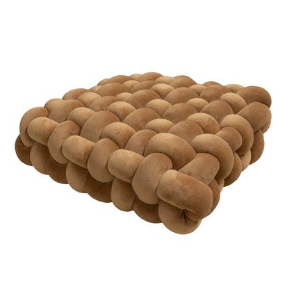 Knotted Square Cushion – Nordic Aesthetic Hand-Made Plush Pillow for Office Chair & Decorative Sleeping Back Support