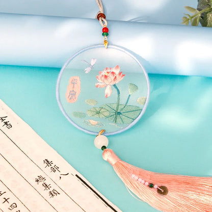 Handmade Embroidered Amulet DIY Kit – Easy Needlework Sewing & Car Pendant Needlepoint for Beginners