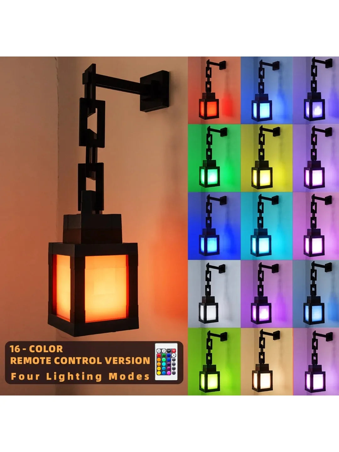 Mine WORLD Luminous Lantern Figurine – Rechargeable Game Torch Night Light for Kids’ Room & Christmas Decor
