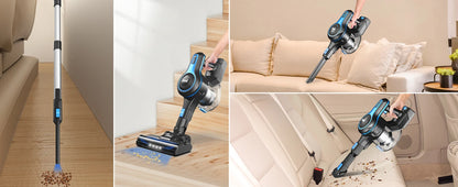 INSE Cordless Vacuum Cleaner – 20Kpa Lightweight Stick Vacuum with 2200mAh Battery for Hard Floors, Carpets, Hair & Car Cleaning