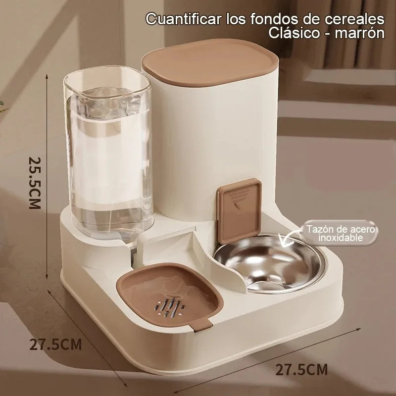 Automatic Cat Feeder & Water Dispenser – Large Capacity Dry & Wet Food Container