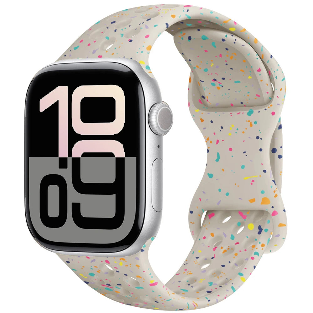Silicone Apple Watch Strap - Breathable Wristband for Watch 11/10/9/8/7 Ultra 3/2 SE Series 49mm-41mm