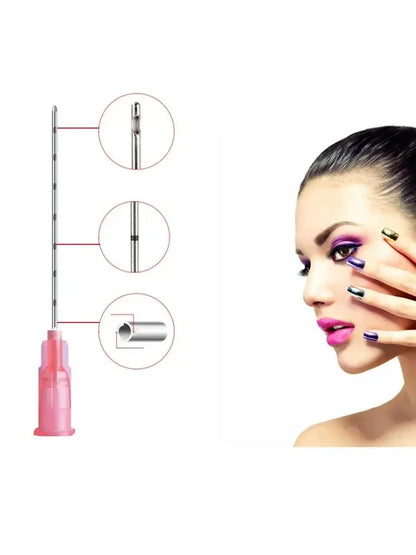20PCS Disposable Non-Toxic Blunt/Sharp Mono Screw Cannula – 18g, 19g, 100mm for Filler Injection, Face, Nose, Neck & Body Lift