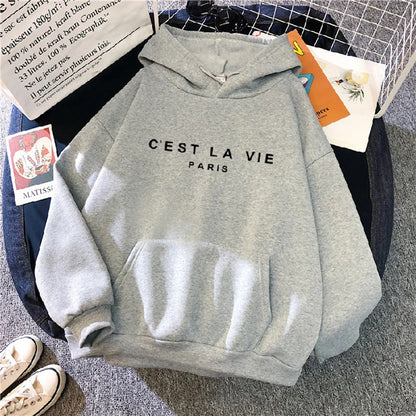 Women's Casual Print Loose Hoodie – Spring Long-Sleeve Harajuku Pullover Sweatshirt, Streetwear Style