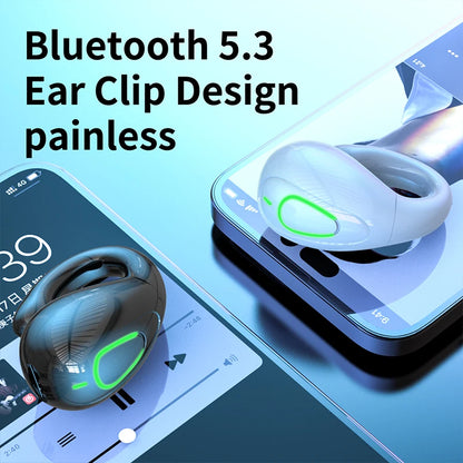 S20 Wireless Ear Clip Headset - Bluetooth 5.3 Single-Ear OWS Sports Earphones for Running & Fitness