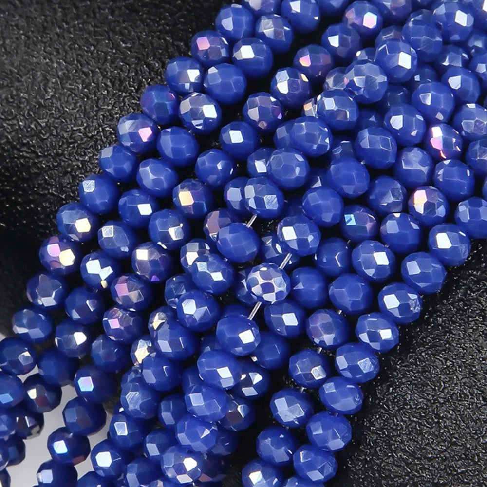 4mm/6mm/8mm Round Crystal Glass Beads – Faceted Spacer Loose Beads for DIY Jewelry Making & Needlework Craft Accessories