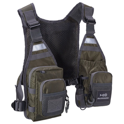 Bassdash FV08 Ultra Lightweight Fly Fishing Vest – Portable Chest Pack for Men and Women, One Size Fits Most