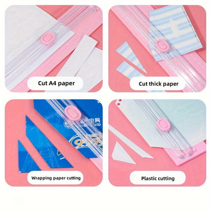 Portable A3/A4 Paper Cutter Trimmer – Manual Cutting Tool for School, Home, and Office, Durable Plastic Design