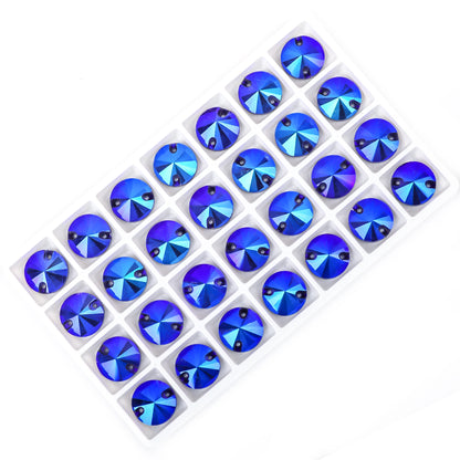 Crystal Rhinestone Flatback Beads - AB Round Shell Gems for DIY Crafts, Clothing & Wedding Decoration