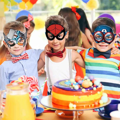 Spider-Man Paper Glasses - 8-Piece Eco-Friendly Superhero Cosplay Photo Props for Kids Parties and Birthdays